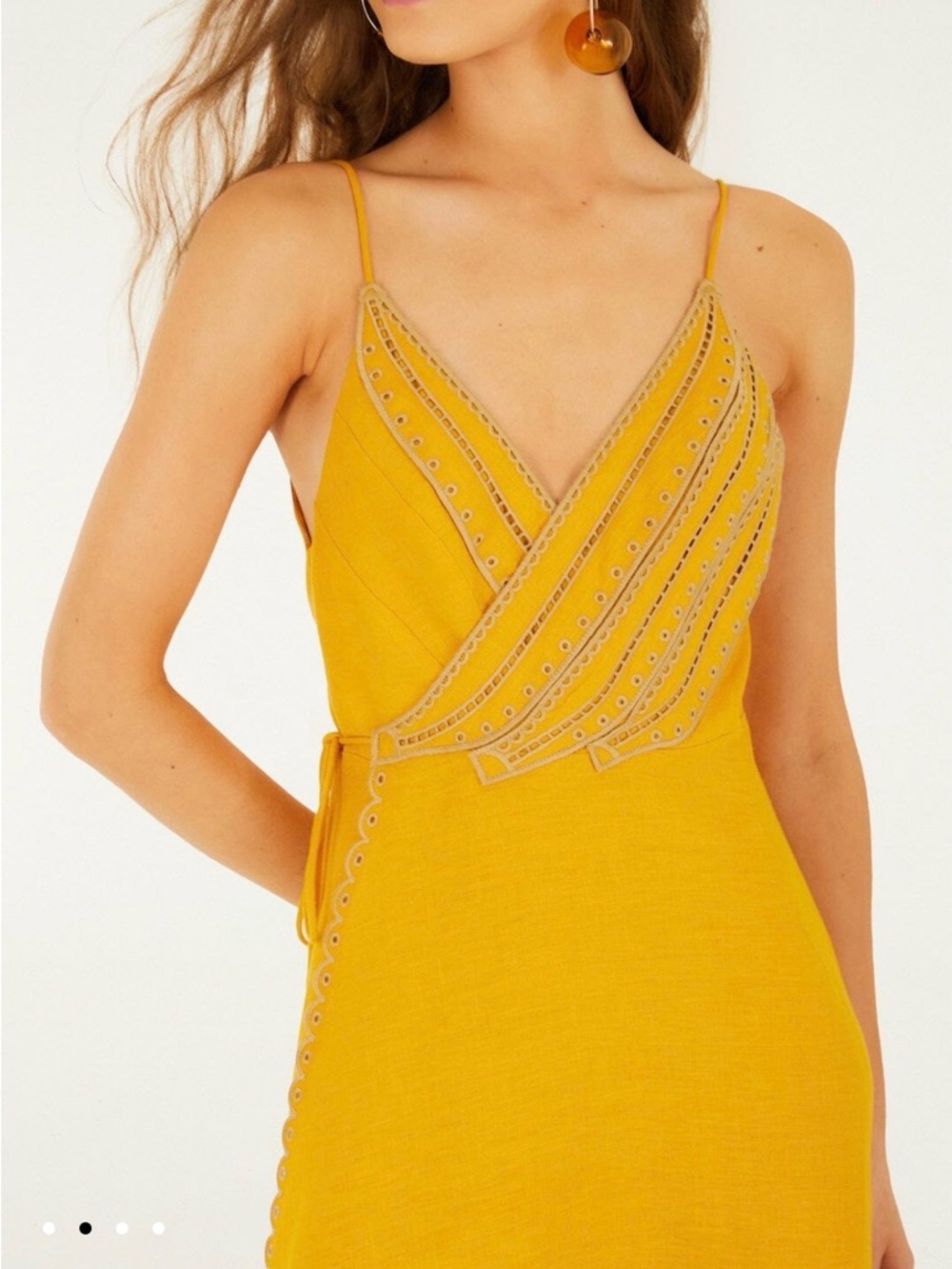 Farm Rio Yellow Bananas Euroflax™ Premium Linen Maxi Wrap Dress - Picture 2 of 6
